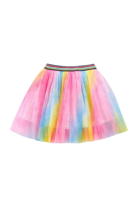 Little Girls Rainbow Colorful Tutu Skirt Kids Ballet Dance Tulle Skirt, Sizes 5-6
