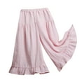 thumbnail image 1 of WOYY Little Girls Ruffle Wide Leg Pants Casual Lightweight High Rise Pull-On Flowy Pants, 1 of 3