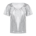 thumbnail image 1 of WOYY Little Girls Sequin Glitter T-Shirt Short Sleeve Party Dance T Shirt, 1 of 4
