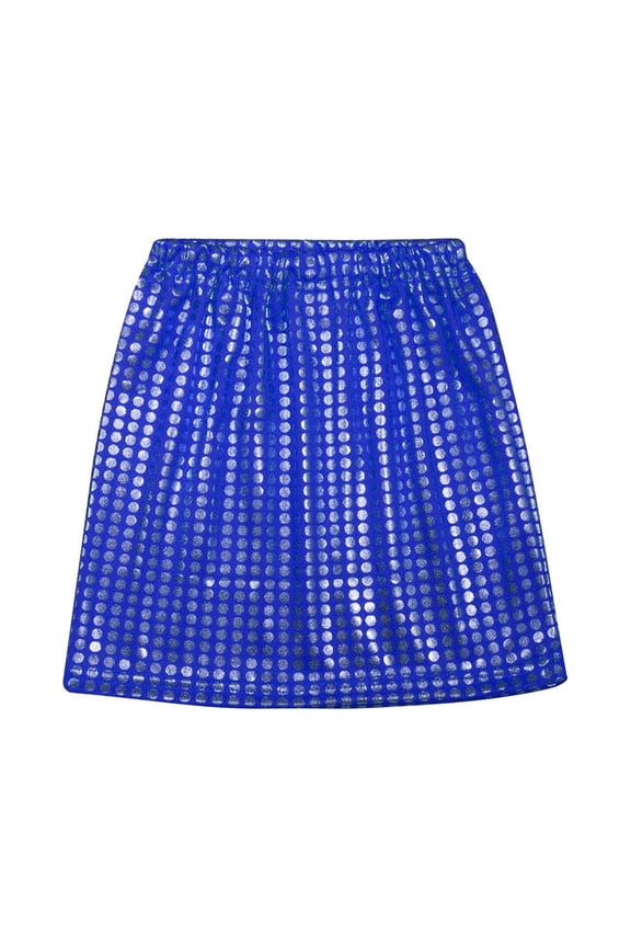 Little Girls Sequin Performance Dance Skirt Elastic Waist A Line Skirt, Sizes 3-14