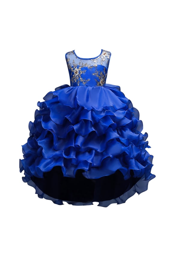 Little Girls Sequins Glitter Formal Dress Performance Party Pageant Gown, Sizes 5-6