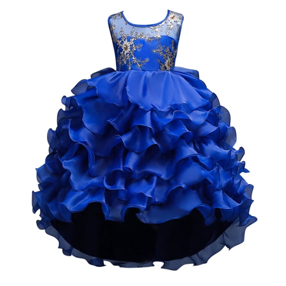 WOYY Little Girls Sequins Glitter Formal Dress Performance Party Pageant Gown, Sizes 5-6