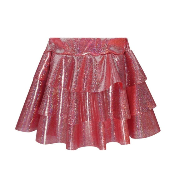 WOYY Little Girls Sequins Sparkly Layered Skirt Holiday Party Dance Skirt, Sizes 3-10