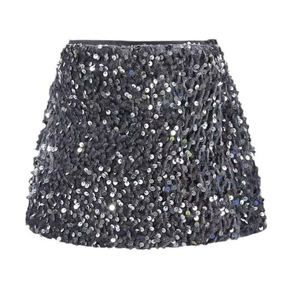 WOYY Little Girls Sparkly Sequin Bodycon Skirt Fashion Mini Pencil Skirt, Sizes 6-7