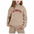 thumbnail image 1 of WOYY Little Girls Sport Outfits Letter Print Pocket Hoodie Sweatpants Active Sweatsuits, 1 of 3