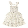 thumbnail image 1 of WOYY Little Girls Summer Floral Dress Sleeveless Ruffle Smocked Tiered Dress, 1 of 6