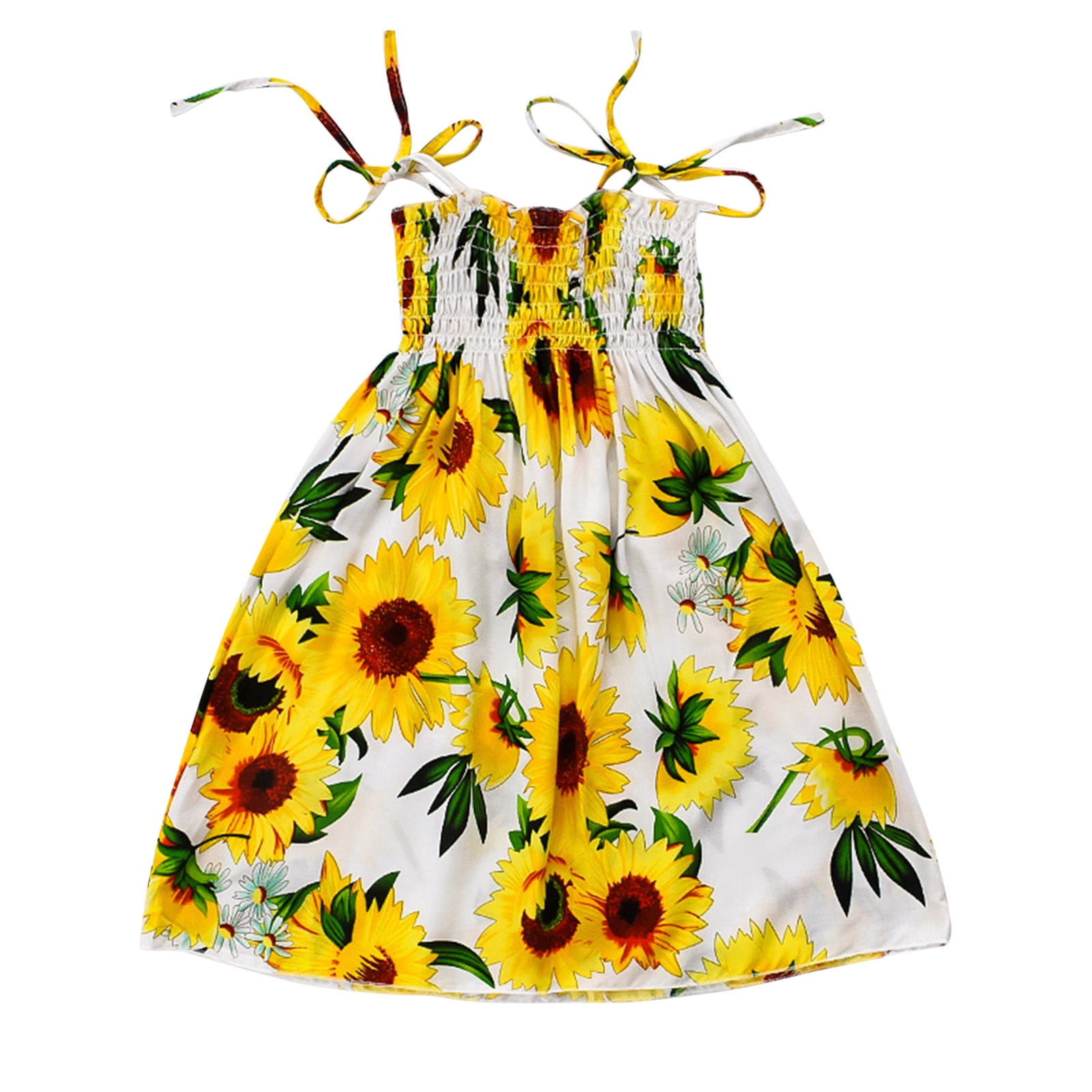Sundress Sunflower Sunflower Sundress Boho Dress Yellow White Sundress With