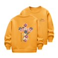 thumbnail image 1 of WOYY Little Girls Sweatshirt Flower Print Crew Neck Pullover Long Sleeve Shirt, Sizes 6-7, 1 of 3