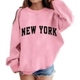 thumbnail image 1 of WOYY Little Girls Sweatshirts New York Print Crew Neck Pullover Sweatshirt, Sizes 5-6, 1 of 3