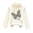 thumbnail image 1 of WOYY Little Girls T Shirt Butterfly Print Turtleneck Pullover Soft Long Sleeve T-Shirt, 1 of 2