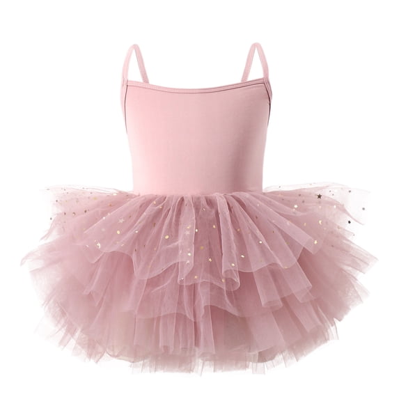 WOYY Little Girls Tutu Dress Spaghetti Strap Ballet Dance Princess Dress, Sizes 3-10