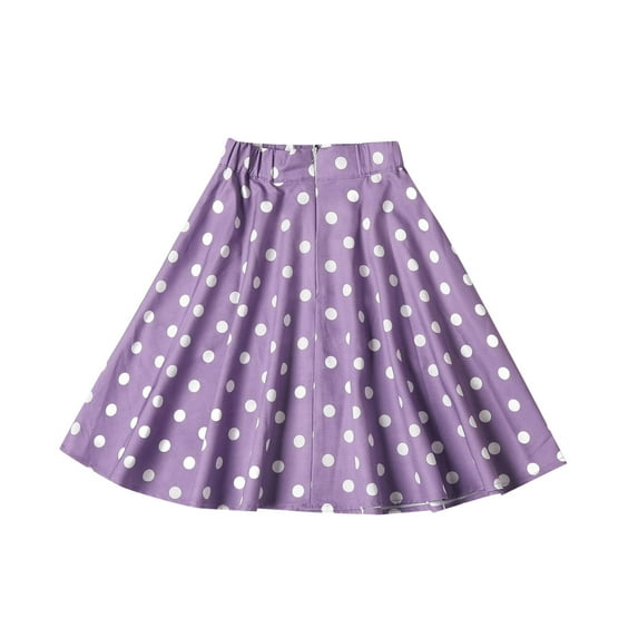 WOYY Little Girls Vintage Polka Dots Skirt Cotton A-Line Skirt, Sizes 5-8