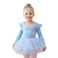 thumbnail image 1 of WOYY Long Sleeve Ballet Leotard for Girls with Detachable Tutu Skirt Dance Gymnastics Performance Outfits Kids 2Pcs Set, Sizes 3-10, 1 of 8