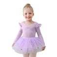 thumbnail image 1 of WOYY Long Sleeve Ballet Leotard for Girls with Detachable Tutu Skirt Dance Gymnastics Performance Outfits Kids Clothing Sets, Sizes 3-10, 1 of 3