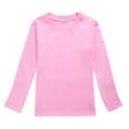 thumbnail image 1 of WOYY Long Sleeve T-Shirt for Girls Solid Color Crewneck T Shirt Kids Casual Tee, Sizes 2-13, 1 of 3