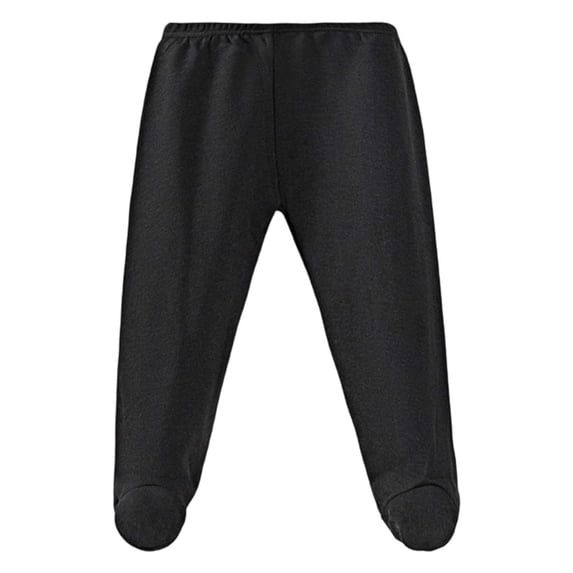 WOYY Baby Pants Elastic Waist Cotton Soft Footed Pants, Sizes 0-24 Months, Black