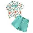 thumbnail image 1 of WOYY Newborn Boys Easter Outfits Cute Short Sleeve Button Up Shirt Shorts Set, Sizes 6M-4T, 1 of 6