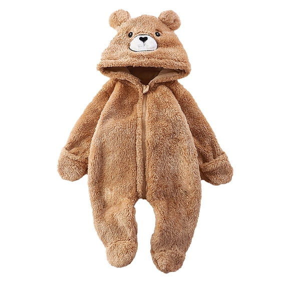 WOYY Boys Hooded Footies Jumpsuit Soft Zipper Footed Onesies, Sizes 6-9M
