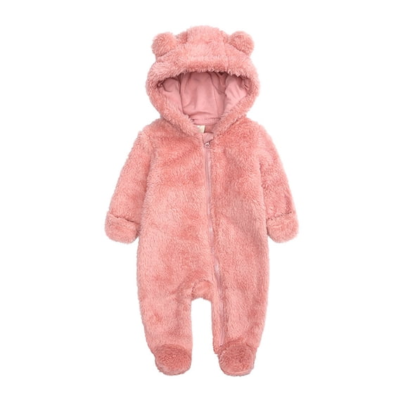 WOYY Boys One-Piece Footies Bear Ears Hooded Footed Jumpsuit, Sizes 6-9M