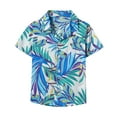 thumbnail image 1 of WOYY Boys Hawaii Beach Button Down Shirt Tropical Print Short Sleeve Holiday Shirt, 1 of 4