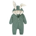 thumbnail image 1 of WOYY Newborn Boys Jumpsuit Solid Zipper Rabbit Ear Hooded Romper Cute Long Sleeve Onesie, 1 of 8