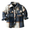 thumbnail image 1 of WOYY Boys Plaid Button-Down Shirt Jacket Unisex Spring Fall Coat, Sizes 6-12M, 1 of 6