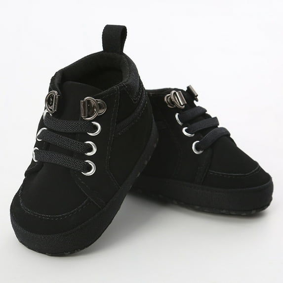 WOYY Newborn Boys Prewalker High Top Non Slip Walking Shoes Casual Sport Slip-On Shoes