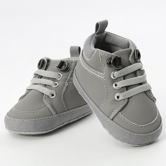 WOYY Newborn Boys Prewalker High Top Non Slip Walking Shoes Casual Sport Slip-On Shoes