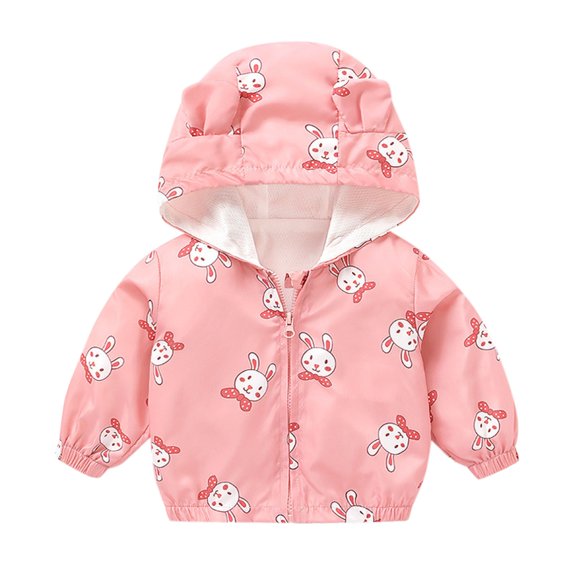 WOYY Boys UPF Protection Jacket Cartoon Animals Long Sleeve Coat Windbreaker, Sizes 3M-4T