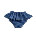thumbnail image 1 of WOYY Newborn Girls Denim Ruffle Jean Shorts Summer Casual Pull On Skort Diaper Baby Clothes, 1 of 3