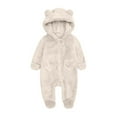 thumbnail image 1 of WOYY Girls Hooded Sleeper Romper One-Piece Footies Jumpsuit, Sizes 0-3M, 1 of 6