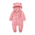 thumbnail image 1 of WOYY Girls Hooded Sleeper Romper One-Piece Footies Jumpsuit, Sizes 3-6M, 1 of 6