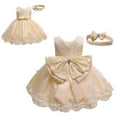 thumbnail image 1 of WOYY Newborn Girls Lace Bowknot Princess Wedding Formal Dress & Headband Set, Sizes 0-24M, 1 of 3