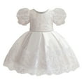 thumbnail image 1 of WOYY Newborn Girls Short Sleeve Bow Embroidery Evening Dress Party Pageant Gown, Sizes 6M-5T, 1 of 5