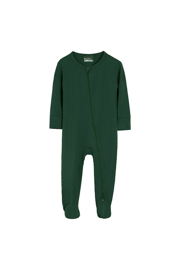 Zipper Long Sleeve Footed Jumpsuit Baby Sleeper One-Piece Footies, Sizes 6-12M