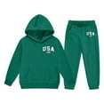 thumbnail image 1 of WOYY Outfits for Little Girls Hoodie and Joggers Comfy Casual Sweatsuit, Sizes 6-7, 1 of 3