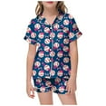 thumbnail image 1 of WOYY Pajamas for Girls Baseball Shirt Short Sleeved Top Shorts Loungewear, Sizes 4-5T, 1 of 3