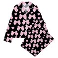 thumbnail image 1 of WOYY Pajamas for Girls Cute Bow Print Long Sleeve Button Front Top Pants PJs, Sizes 3-14, 1 of 4