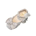 thumbnail image 1 of WOYY Performance Dance Shoes for Girls Pearl Rhinestones Bow Sandals Princess Dress Shoes, 1 of 5