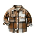 thumbnail image 1 of WOYY Plaid Shirt Jacket for Boy Cotton Long Sleeve Shirt Coat Unisex Autumn Winter Clothes, 1 of 5