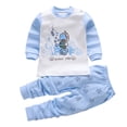 thumbnail image 1 of WOYY Sleepwear Set for Boys Girls Long Sleeve Top Pants Kids Outfits Soft Loungewear, Sizes 18-24M, 1 of 2