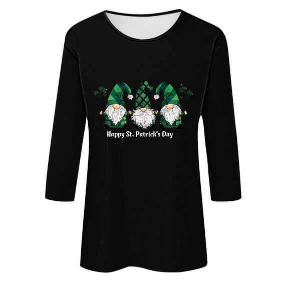 WOYY St. Patrick's Day T Shirt for Girls 3/4 Sleeve Graphic Tee Casual T-Shirt, Sizes 3-13