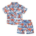 thumbnail image 1 of WOYY Summer Boys Hawaii Beach Outfits Tropical Print Short Sleeve Button Down Shirt Shorts Set Kids 2Pcs Set, Sizes 1-8, 1 of 4