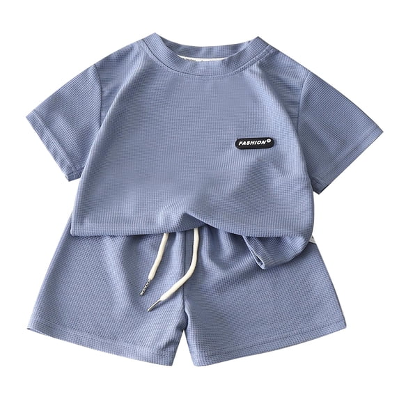 WOYY Summer Boys Outfits Casual Short Sleeve T-Shirt Shorts Set, 2-Piece, Sizes 13-14