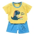 thumbnail image 1 of WOYY Summer Boys Outfits Cute Cartoon Print Short Sleeve T Shirt Shorts Set Kids 2Pcs Set, Sizes 0-6, 1 of 3