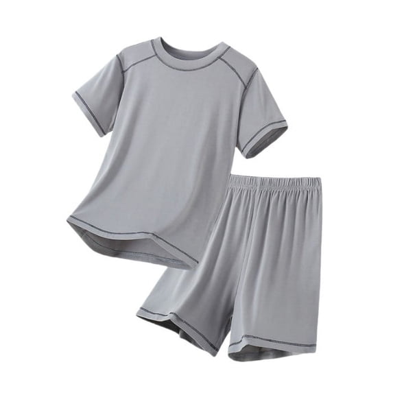 WOYY Summer Boys Outfits Lightweight Breathable Short Sleeve T-Shirt Shorts Set Fashion Kids Clothes, Sizes 3-12
