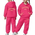 thumbnail image 1 of WOYY Sweat Suit for Girls California Print Hoodie Jogger Pants Outfit Set, Sizes 4-5T, 1 of 6