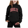 thumbnail image 1 of WOYY Sweatsuit Set for Girls Letter Print Hoodie and Sweatpants Active Outfits Kids 2Pcs Set, Sizes 1-9, 1 of 3