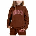 thumbnail image 1 of WOYY Sweatsuit Set for Girls Letter Print Hoodie and Sweatpants Active Outfits Kids Clothing Sets, Sizes 1-9, 1 of 3