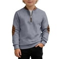 thumbnail image 1 of WOYY Teen Boys Casual Active Sweatshirt Half Zip Long Sleeve Pullover Shirt, Sizes 14-15, 1 of 3